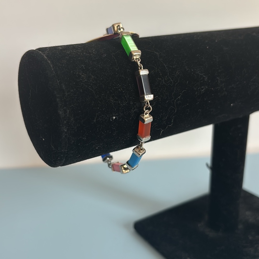 Multicolor  Sterling  Silver Bracelet